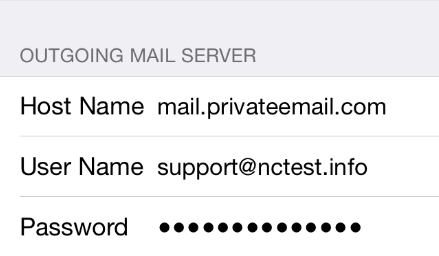iPhone incoming and outgoing mail server settings fields